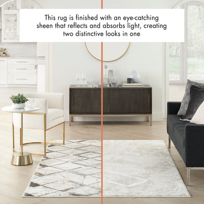 Nourison Home Glitz  Ivory Grey  Contemporary