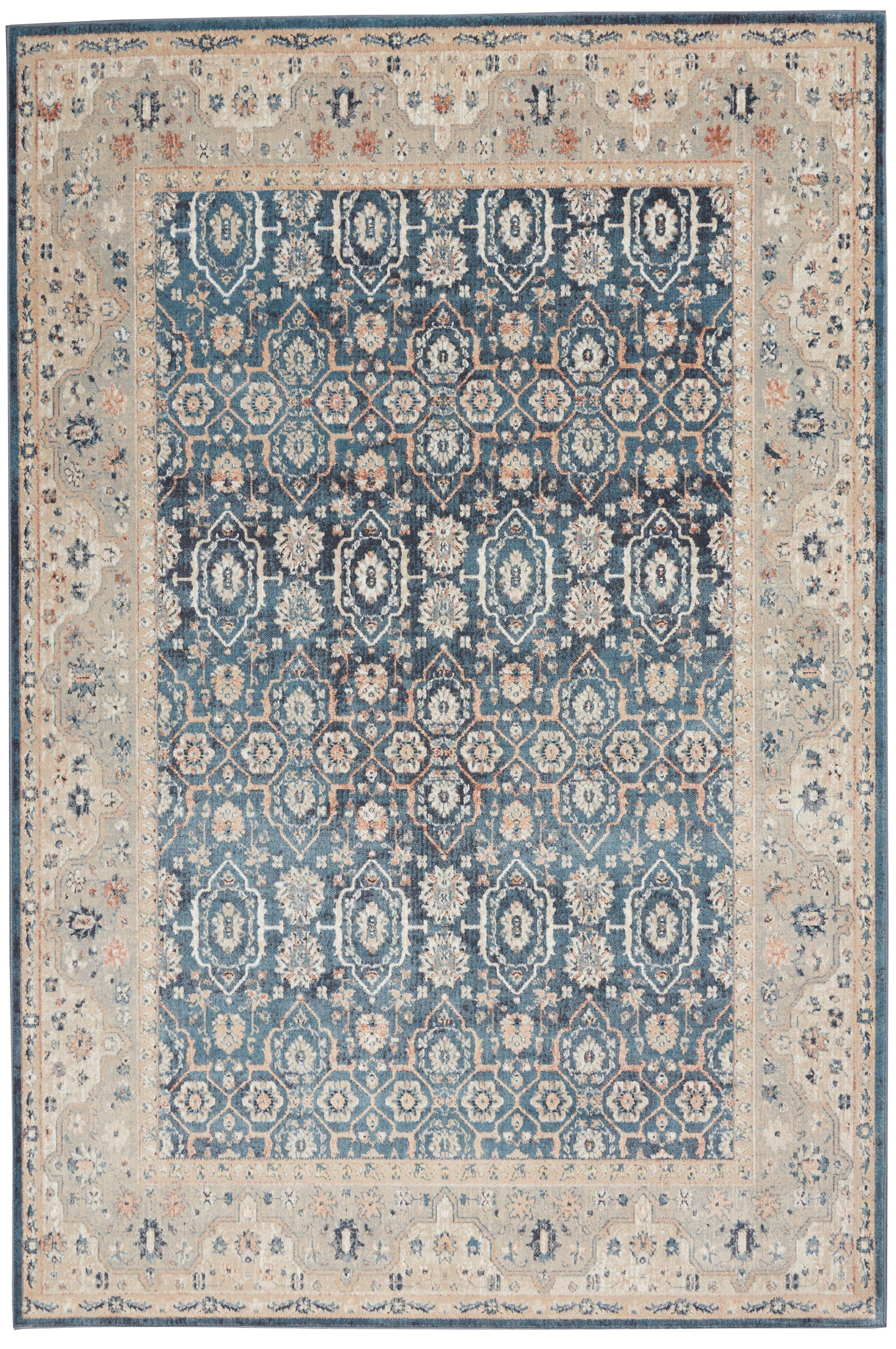 Nourison Home Malta MAI14 Blue Grey Traditional Power-loomed Rug
