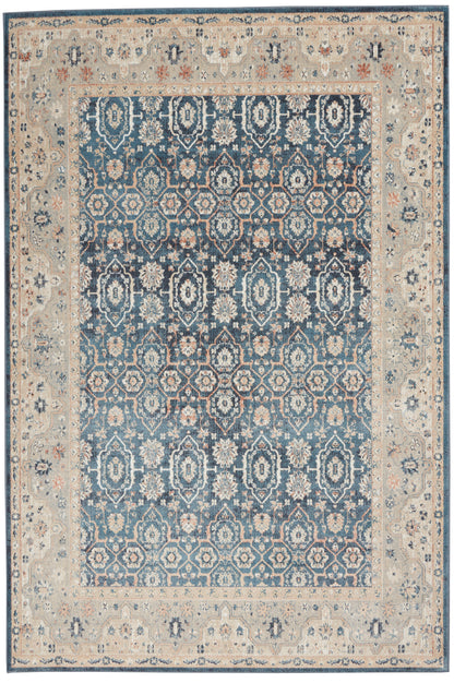 Nourison Home Malta MAI14 Blue Grey Traditional Power-loomed Rug