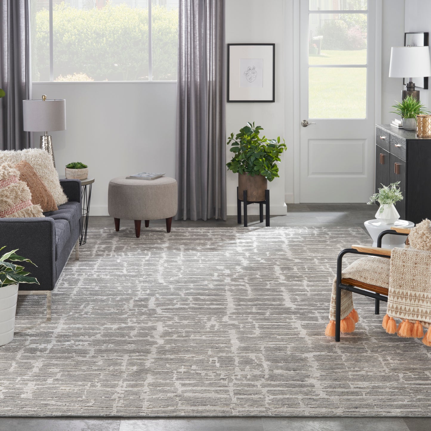 Nourison Home Luna  Grey Silver  Contemporary