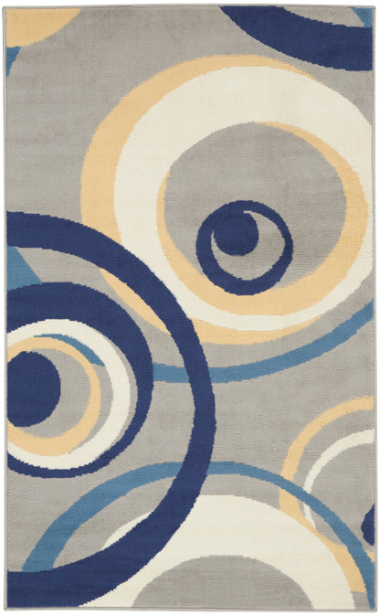 Nourison Home Grafix GRF21 Grey Contemporary Power-loomed Rug