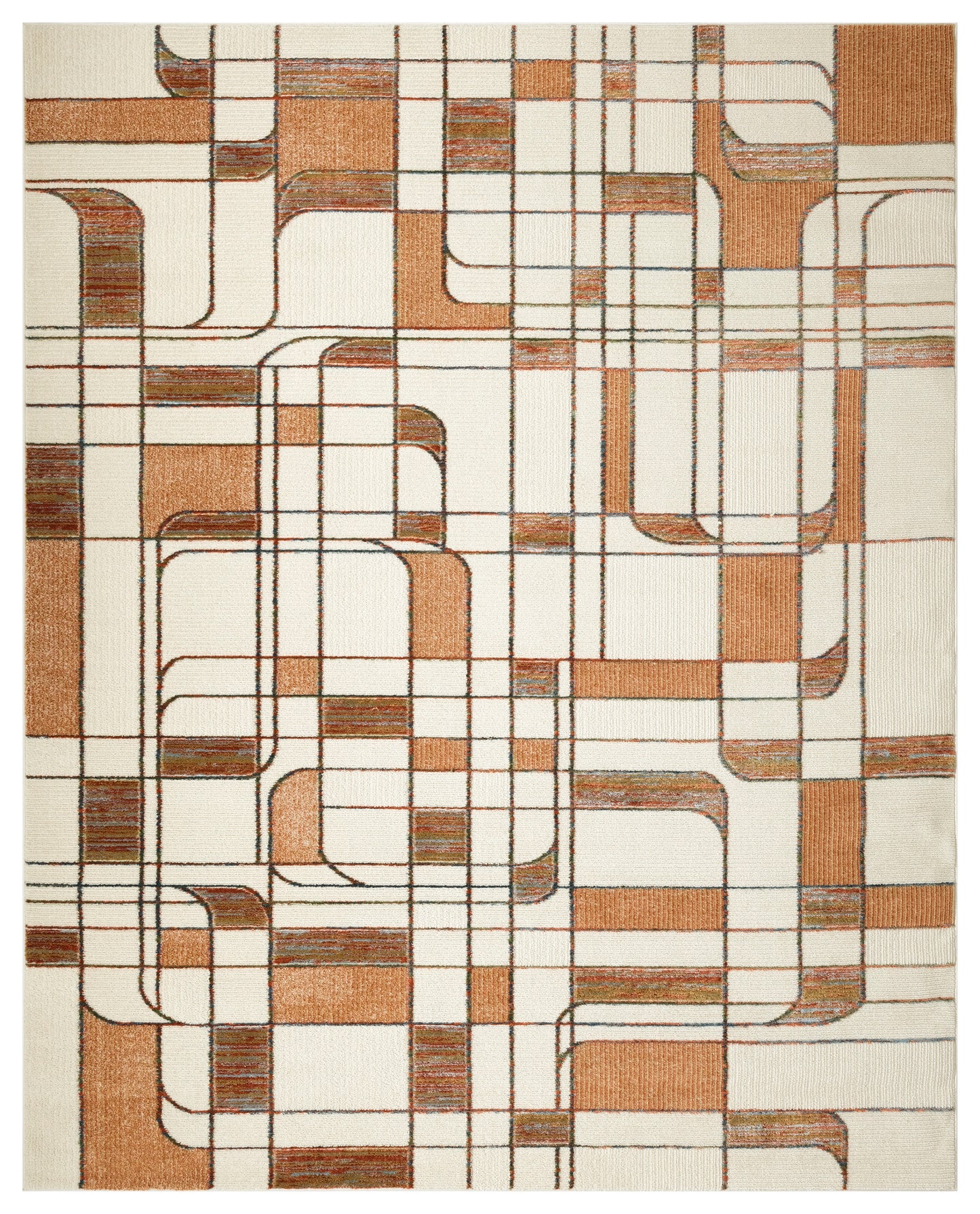 Nourison Home Nordic NRC17 Ivory Rust Contemporary Power-loomed Rug