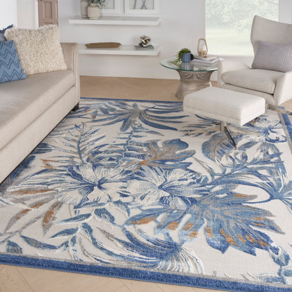 Nourison Home Seaside  Ivory Blue  Contemporary