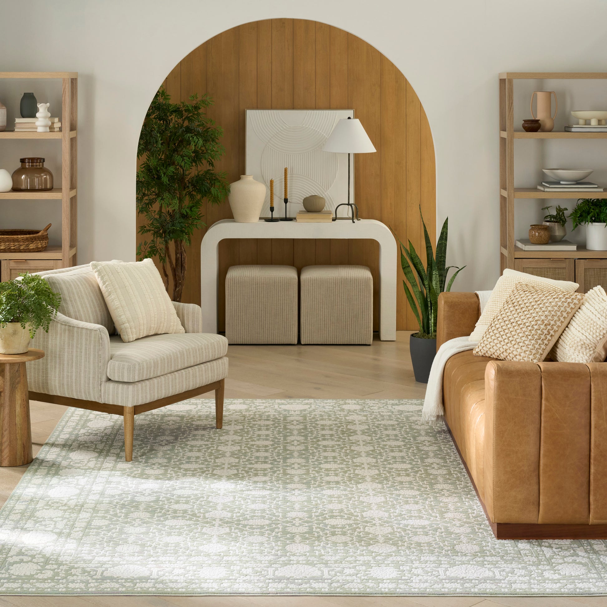 Nourison Home Grace  Sage  Traditional