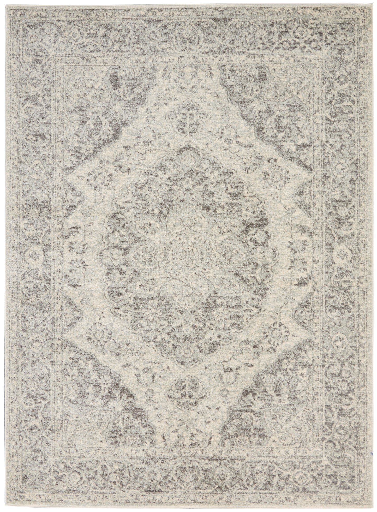 Nourison Home Tranquil TRA05 Ivory Grey Traditional Power-loomed Rug