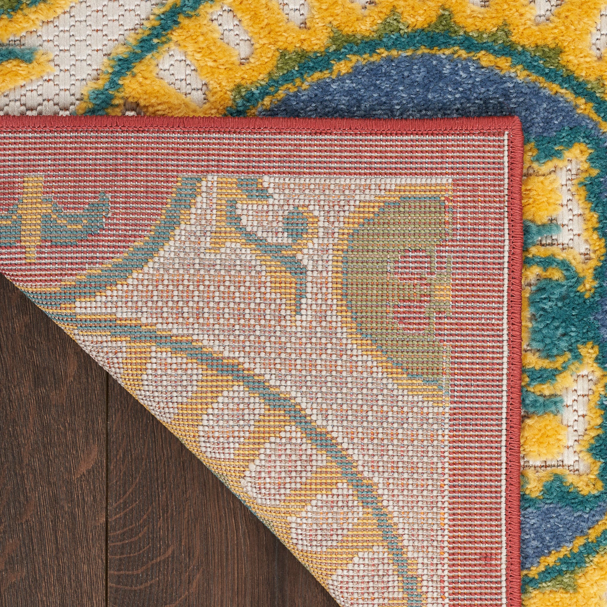 Nourison Home Aloha  Red Multicolor  Contemporary