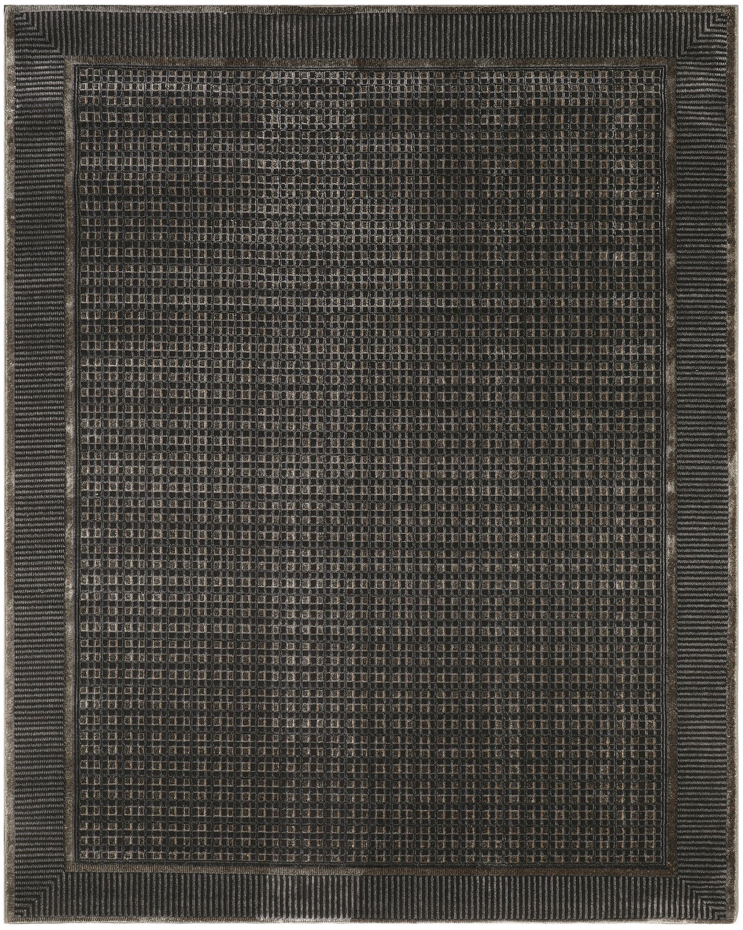 Nourison Home Nordic NRC03 Black Taupe Contemporary Power-loomed Rug