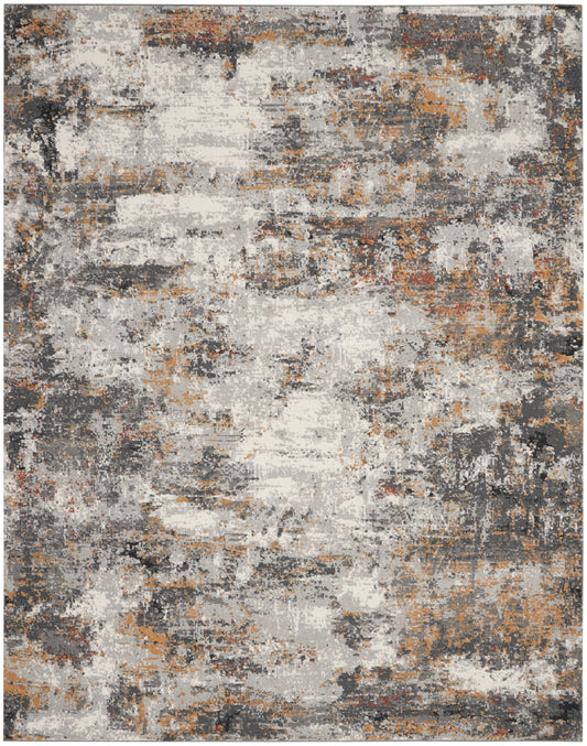 Nourison Home Tangra  Grey Multicolor  Contemporary