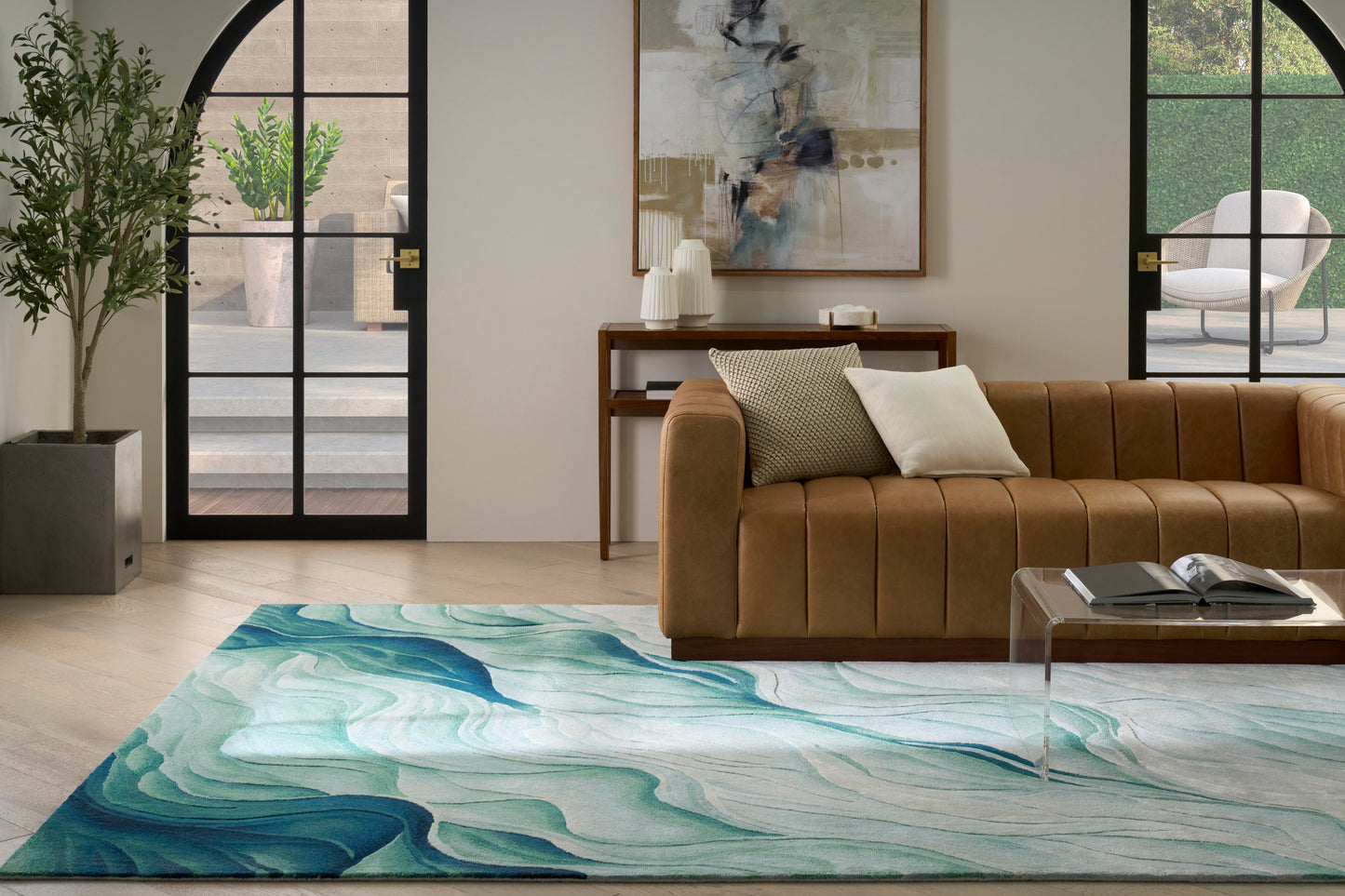 Nourison Home Prismatic  Silver Green  Contemporary