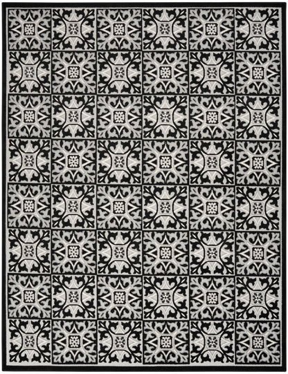 Nourison Home Aloha ALH34 Black White Contemporary Power-loomed Rugs