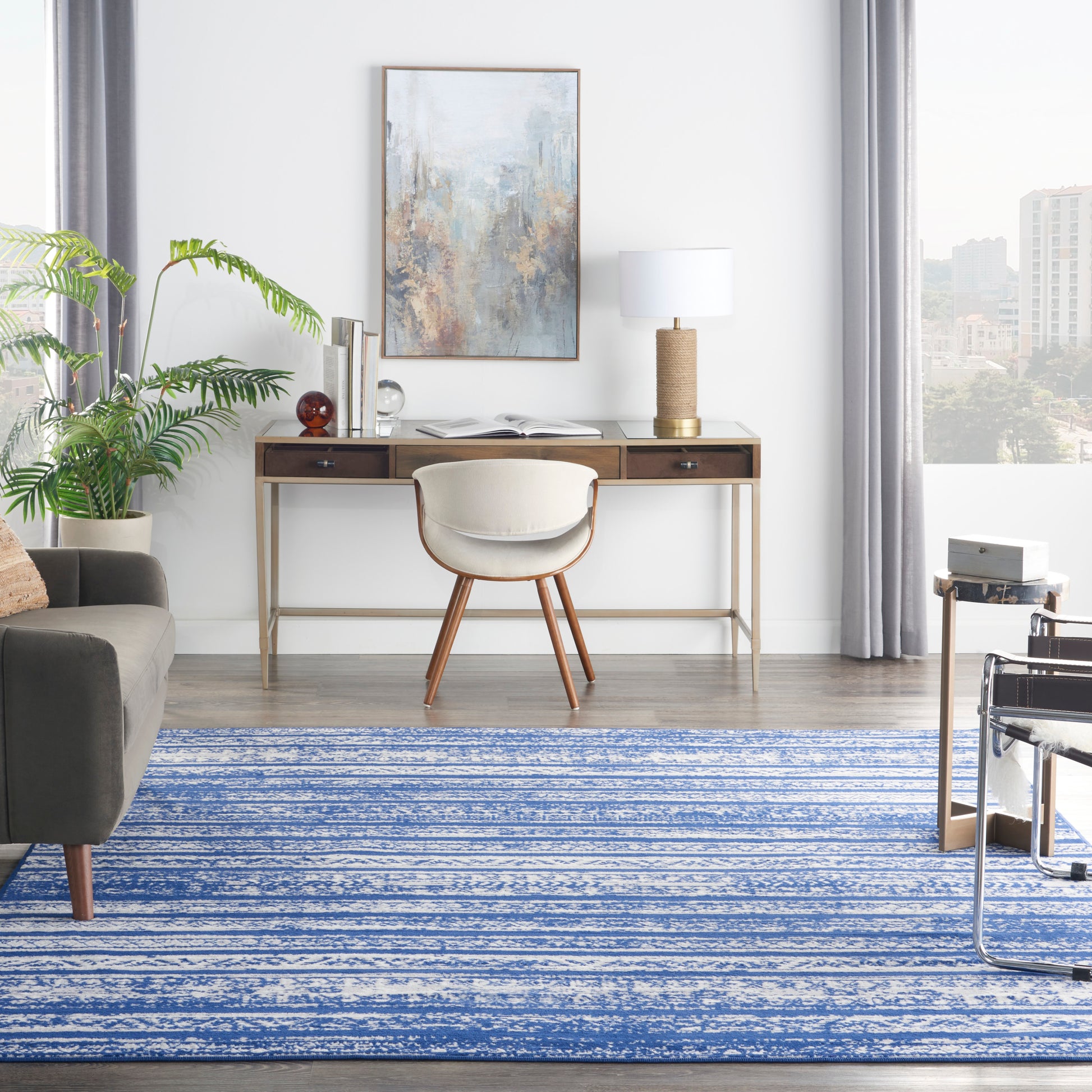 Nourison Home Whimsicle  Navy Ivory  Transitional