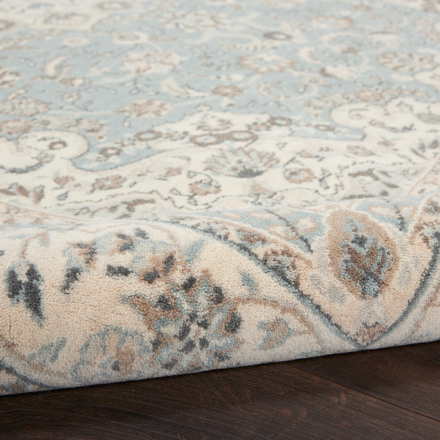 Nourison Home Living Treasures  Aqua Ivory  Traditional