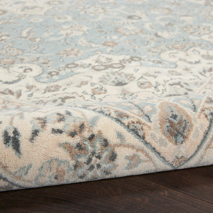 Nourison Home Living Treasures  Aqua Ivory  Traditional