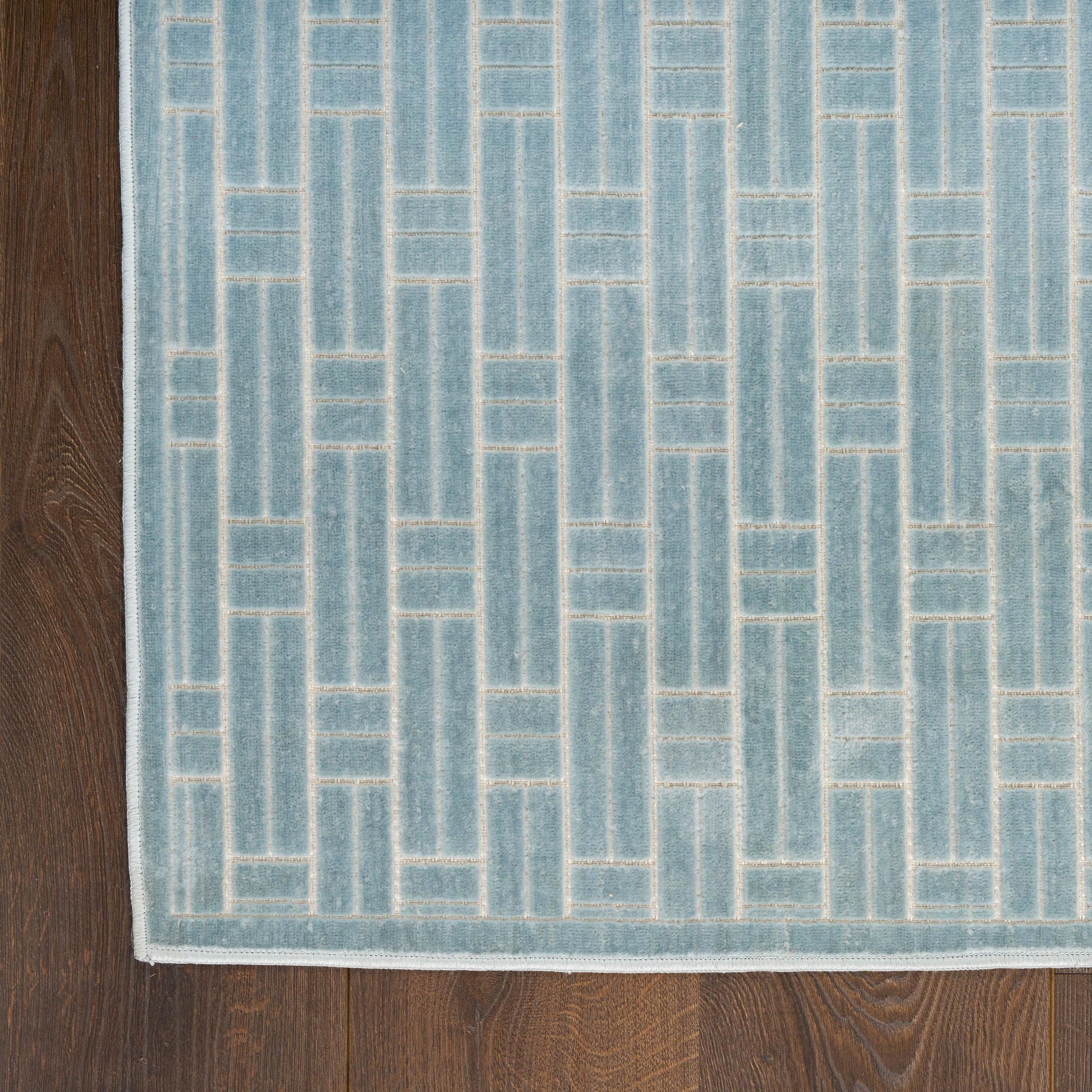 Nourison Home Washable Charm  Blue Ivory  Contemporary