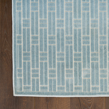 Nourison Home Washable Charm  Blue Ivory  Contemporary
