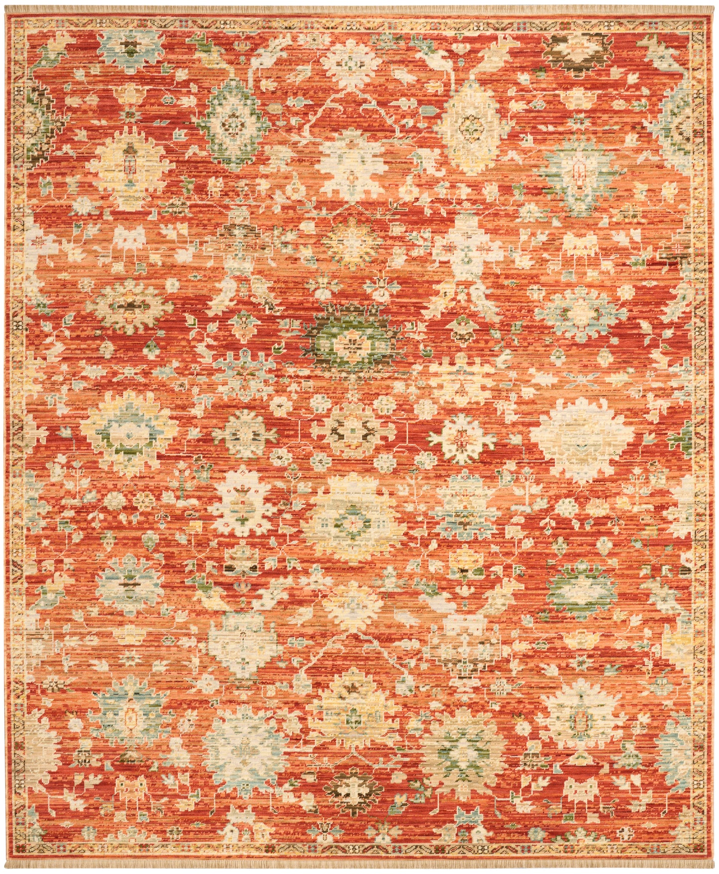 Nourison Home Antique Bloom ANB01 Brick Traditional Machine Woven Rug