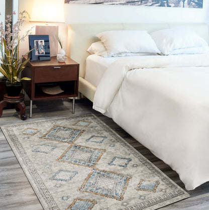 Nourison Home Quarry  Ivory Grey Blue  Contemporary