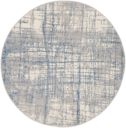 Calvin Klein CK950 Rush CK950 Ivory Blue Contemporary Power-loomed Rug