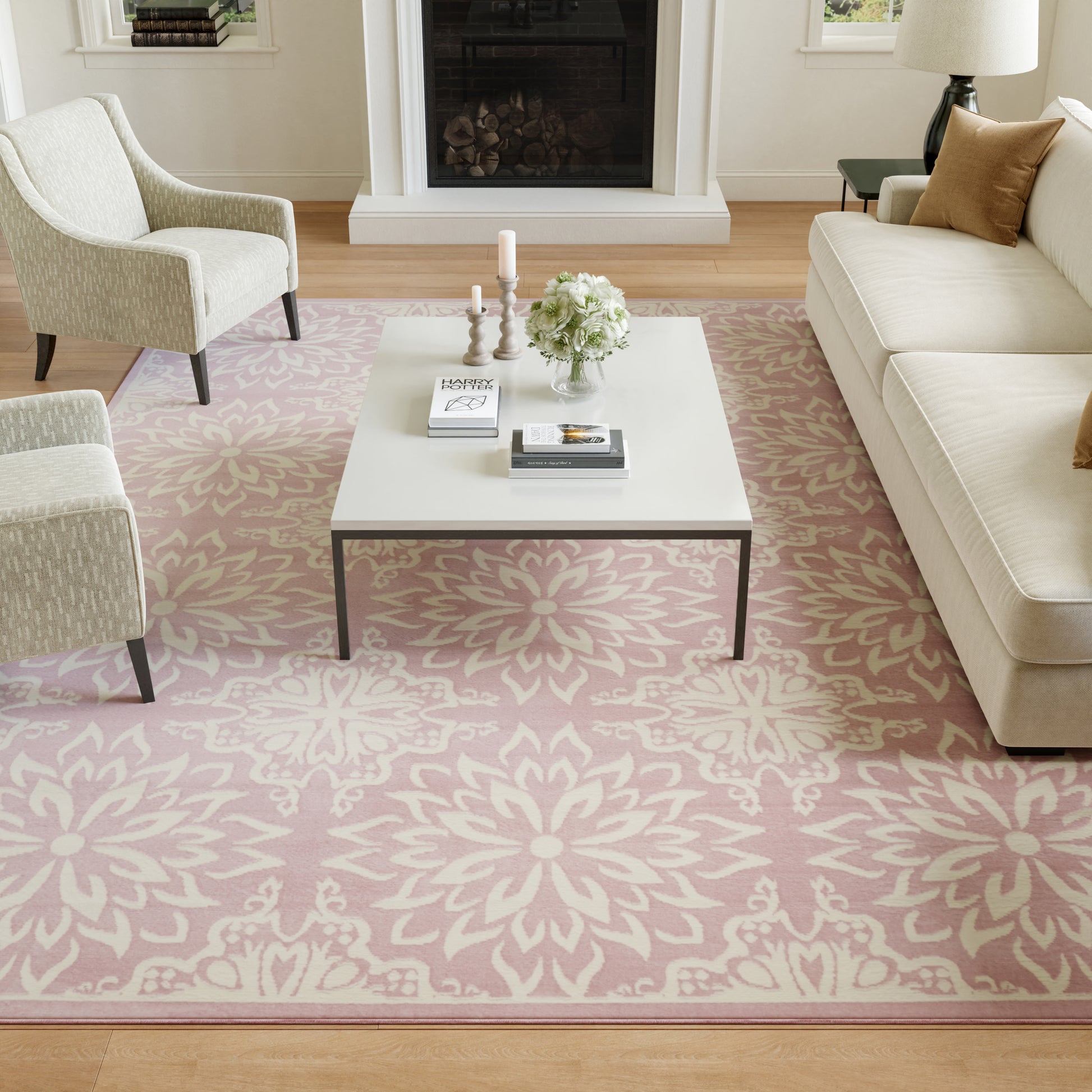 Nourison Home Jubilant  Ivory Pink  Transitional