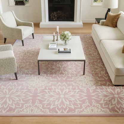 Nourison Home Jubilant  Ivory Pink  Transitional