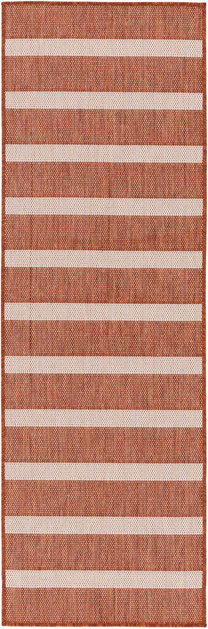 Nourison Home Positano POS03 Terracotta Ivory Contemporary Power-loomed Rug