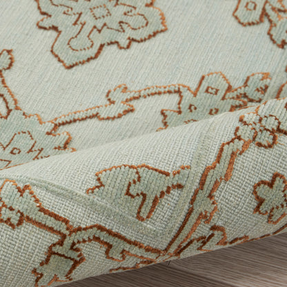 Nourison Home Silk Pointe  Aqua  Traditional