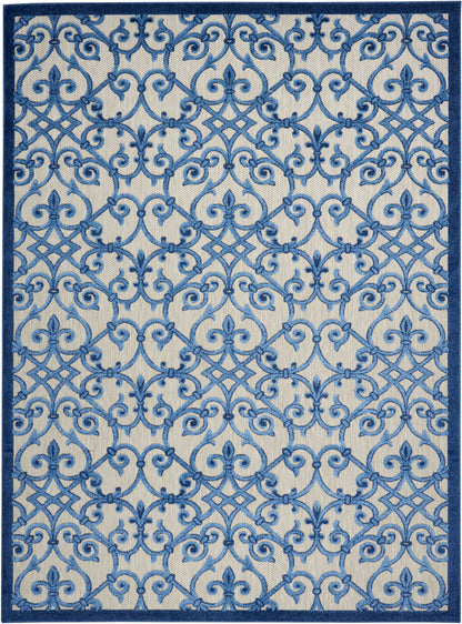Nourison Home Aloha ALH21 Grey Blue Contemporary Power-loomed Rugs