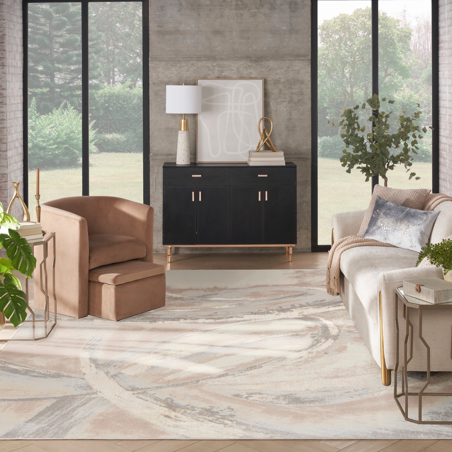 Nourison Home Splash  Beige Grey  Contemporary