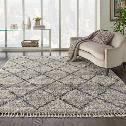Nourison Home Oslo Shag  Silver Grey  Contemporary