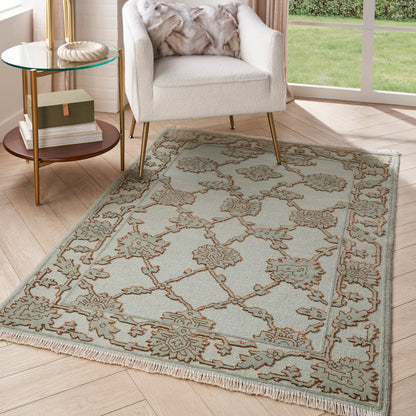 Nourison Home Silk Pointe  Aqua  Traditional