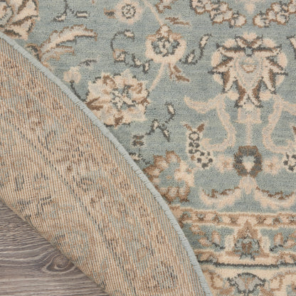 Nourison Home Living Treasures  Aqua Ivory  Traditional