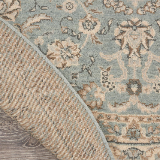 Nourison Home Living Treasures  Aqua Ivory  Traditional