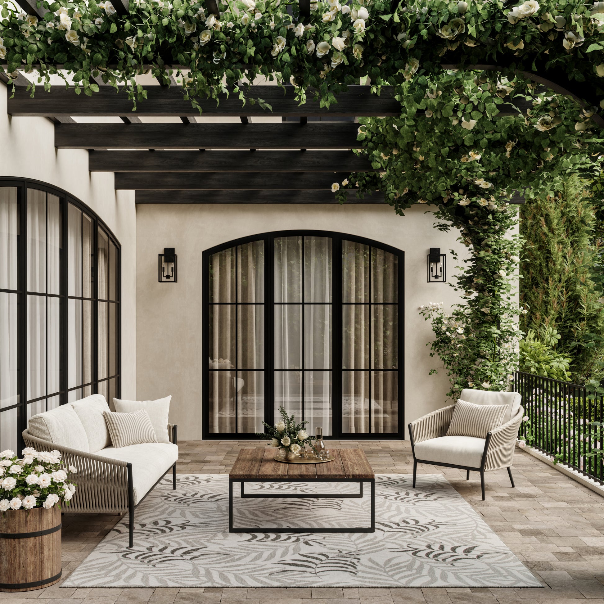 Nourison Home Garden Oasis  Grey  Contemporary