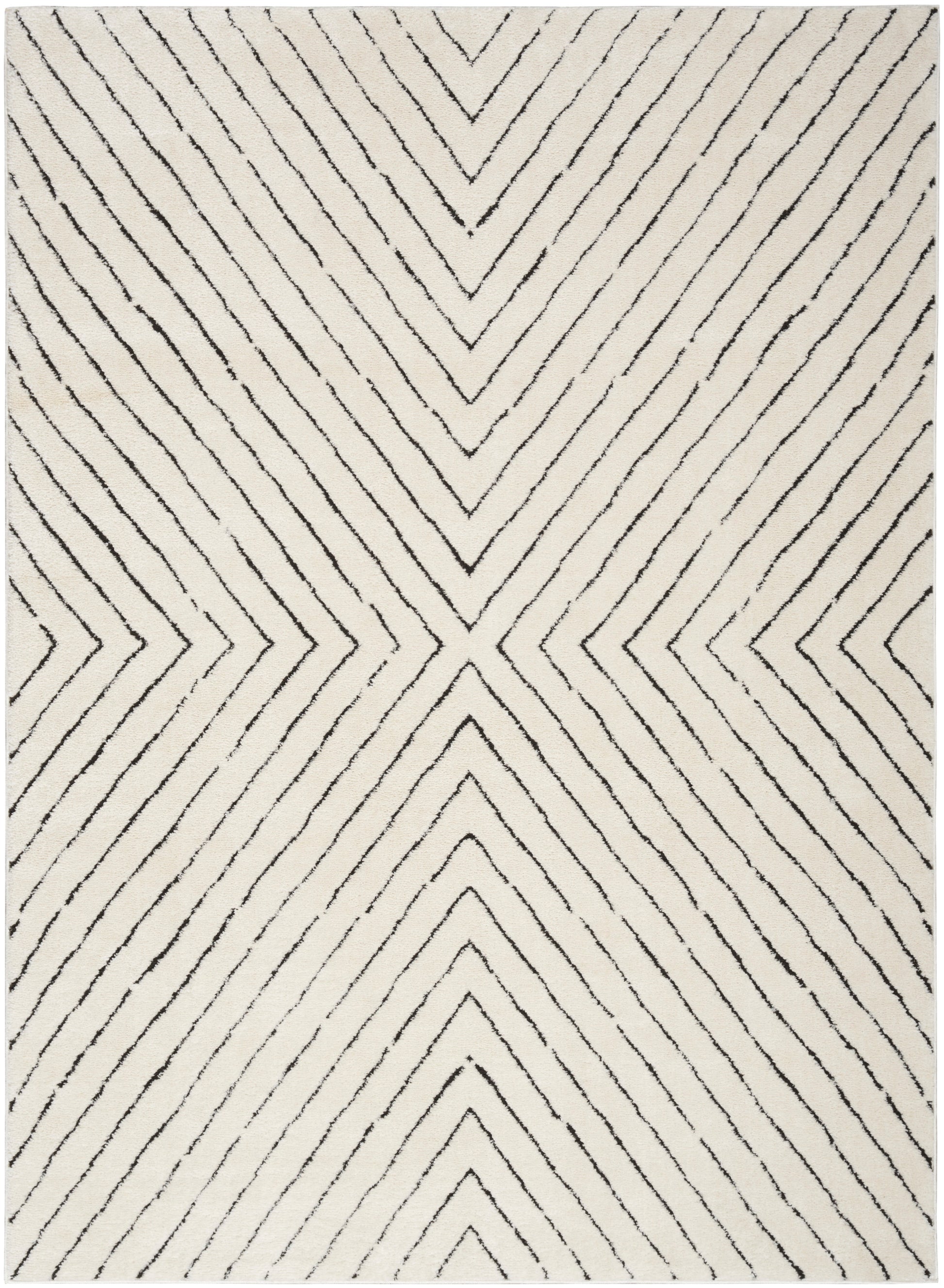 Nourison Home Modern Comfort  Ivory Black  Contemporary