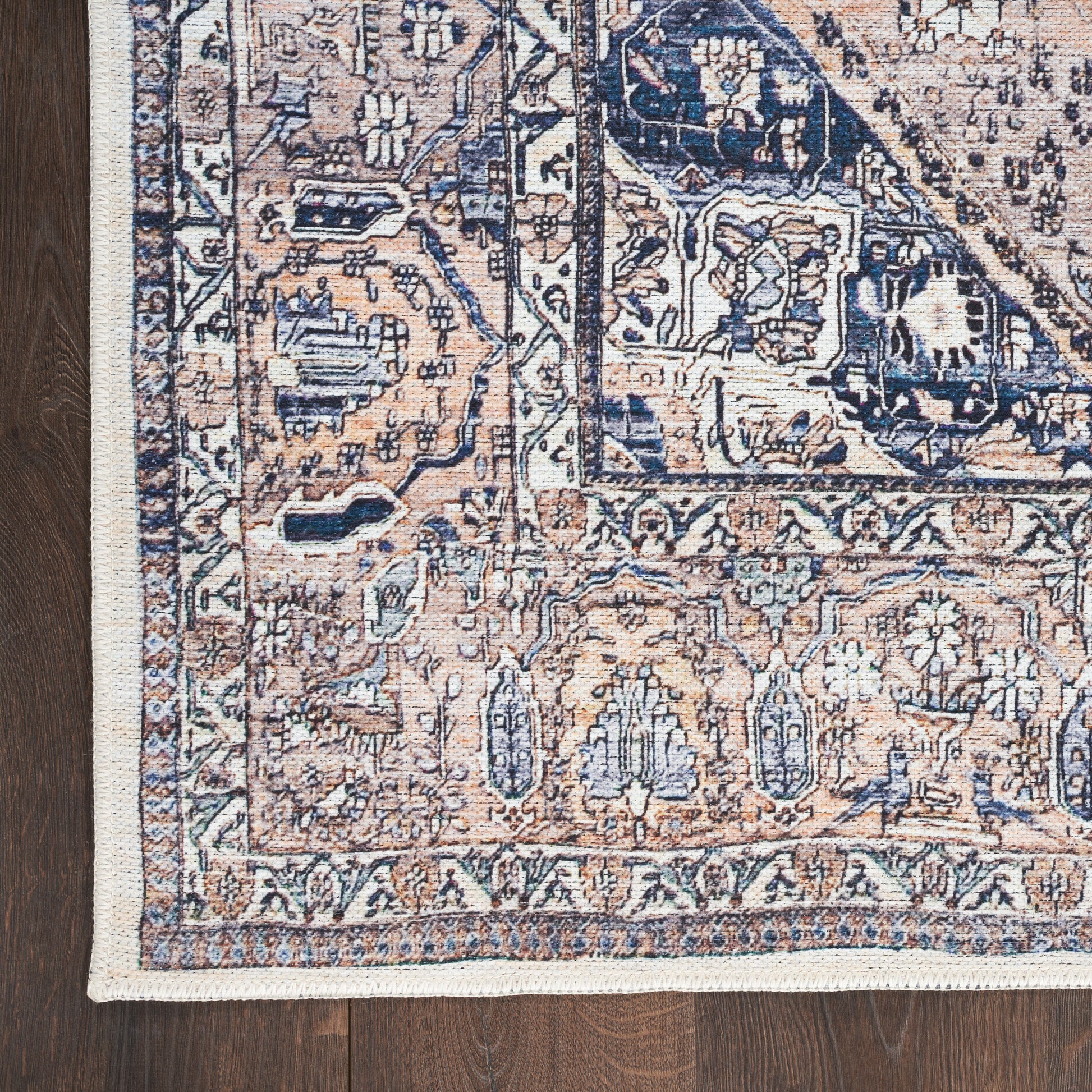 Nourison Home Grand Washables  Ivory Blue  Traditional