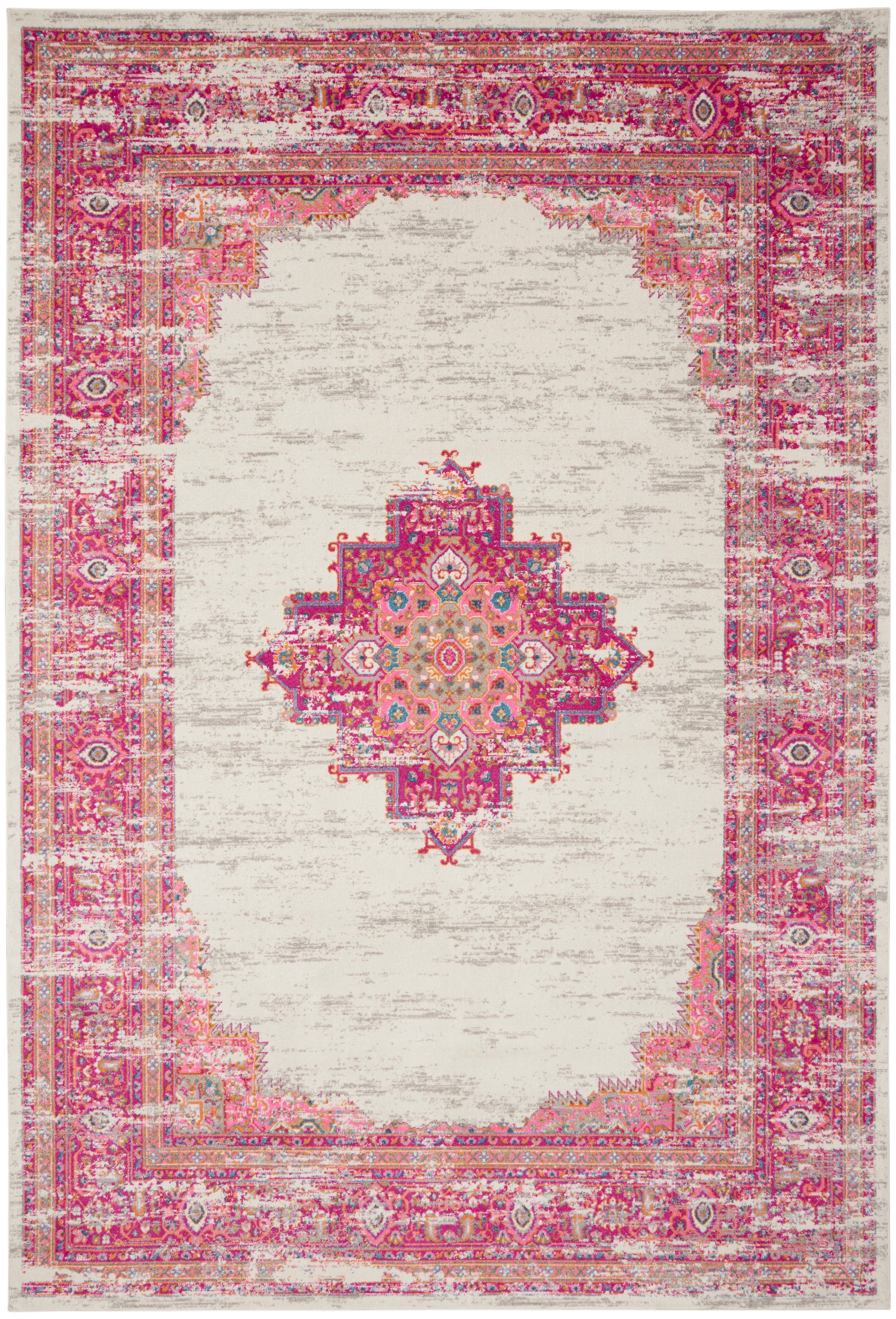 Nourison Home Passion  Ivory Fuchsia  Transitional