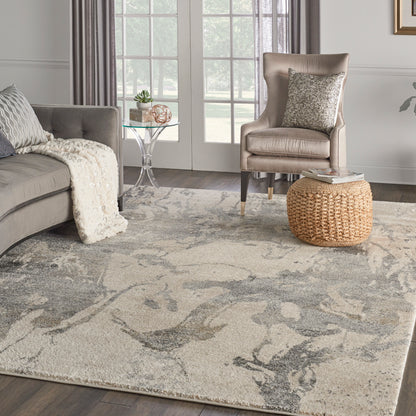 Nourison Home Fusion  Cream Grey  Contemporary