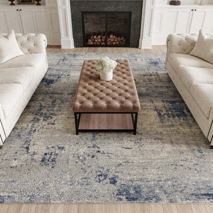 Nourison Home Rustic Textures  Ivory Blue  Contemporary