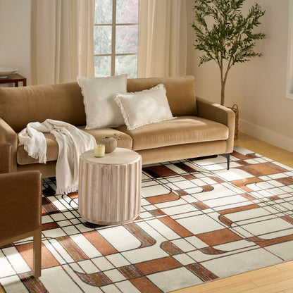 Nourison Home Nordic  Ivory Rust  Contemporary