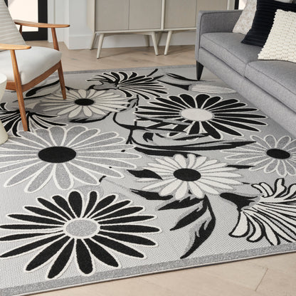 Nourison Home Aloha  Black White  Contemporary