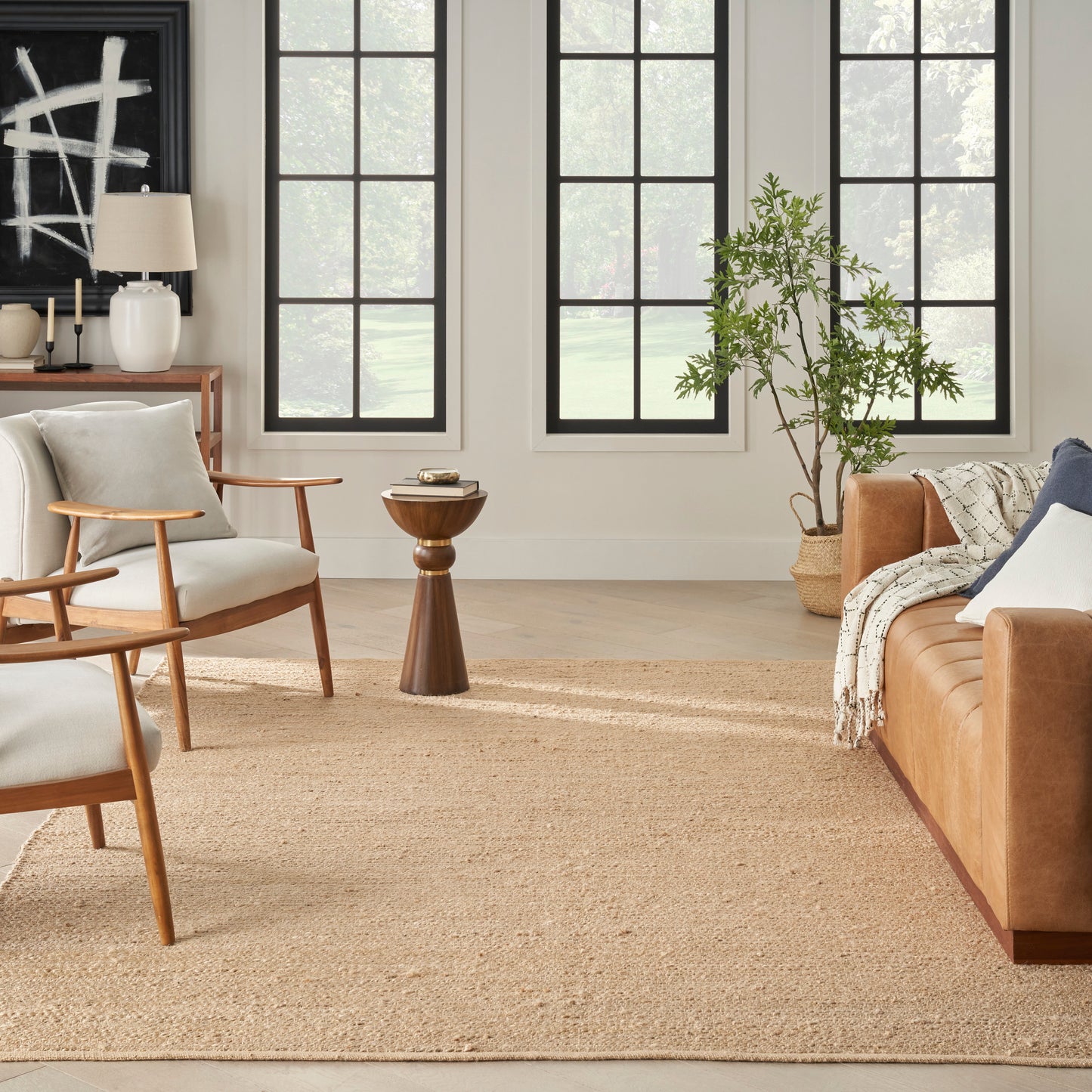 Nourison Home Natural Jute  Bleached  Contemporary
