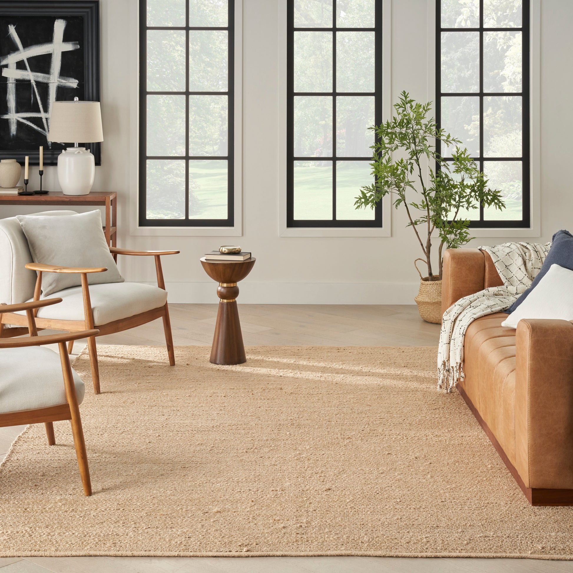 Nourison Home Natural Jute  Bleached  Contemporary