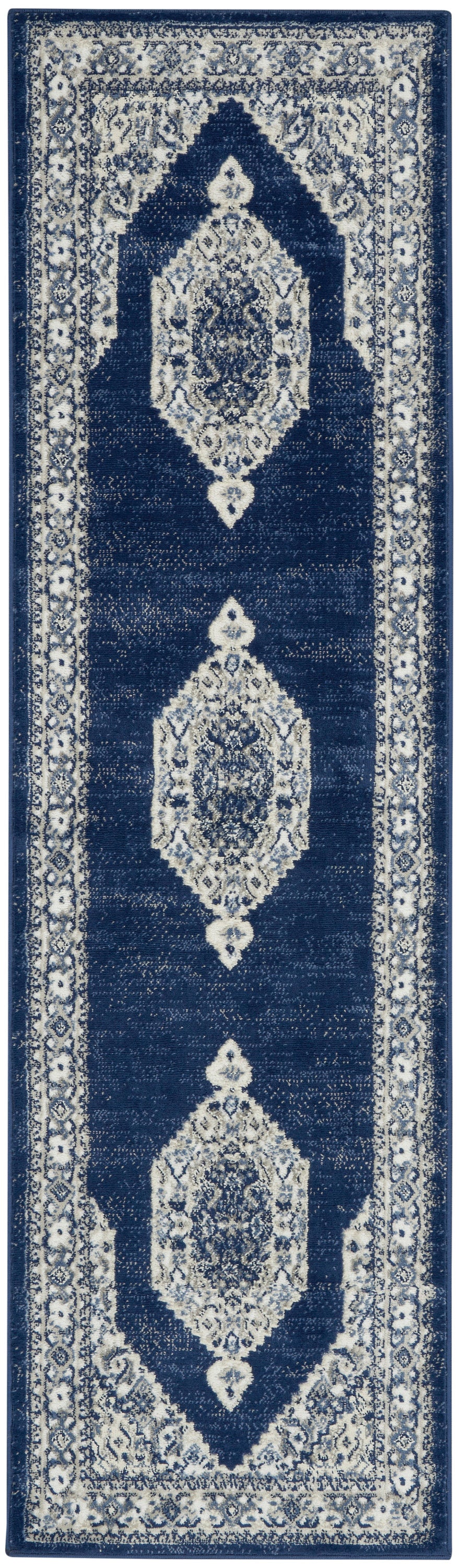 Nourison Home Cyrus  Ivory Navy  Traditional