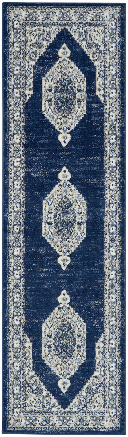 Nourison Home Cyrus  Ivory Navy  Traditional