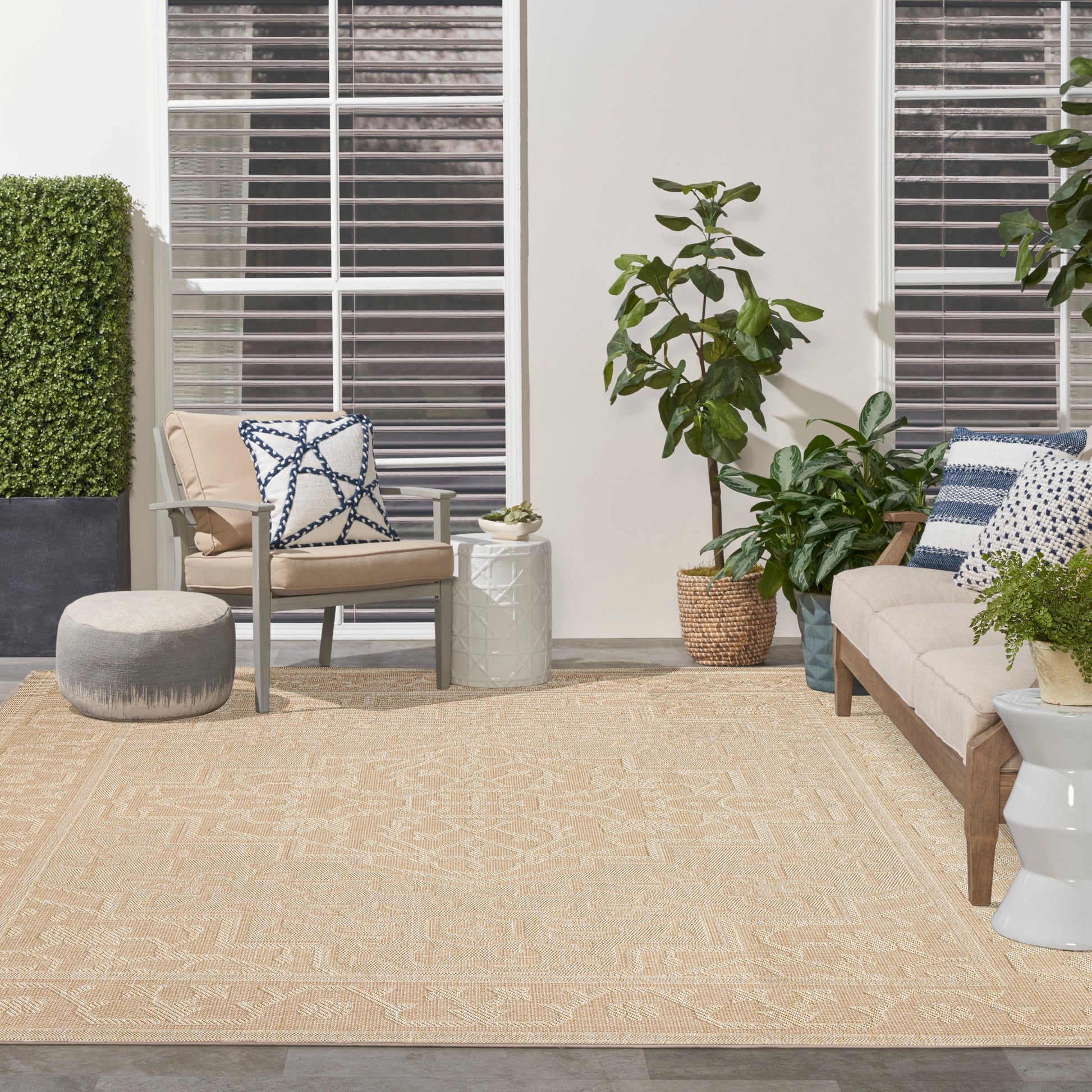 Nourison Home Tulum  Cream  Contemporary