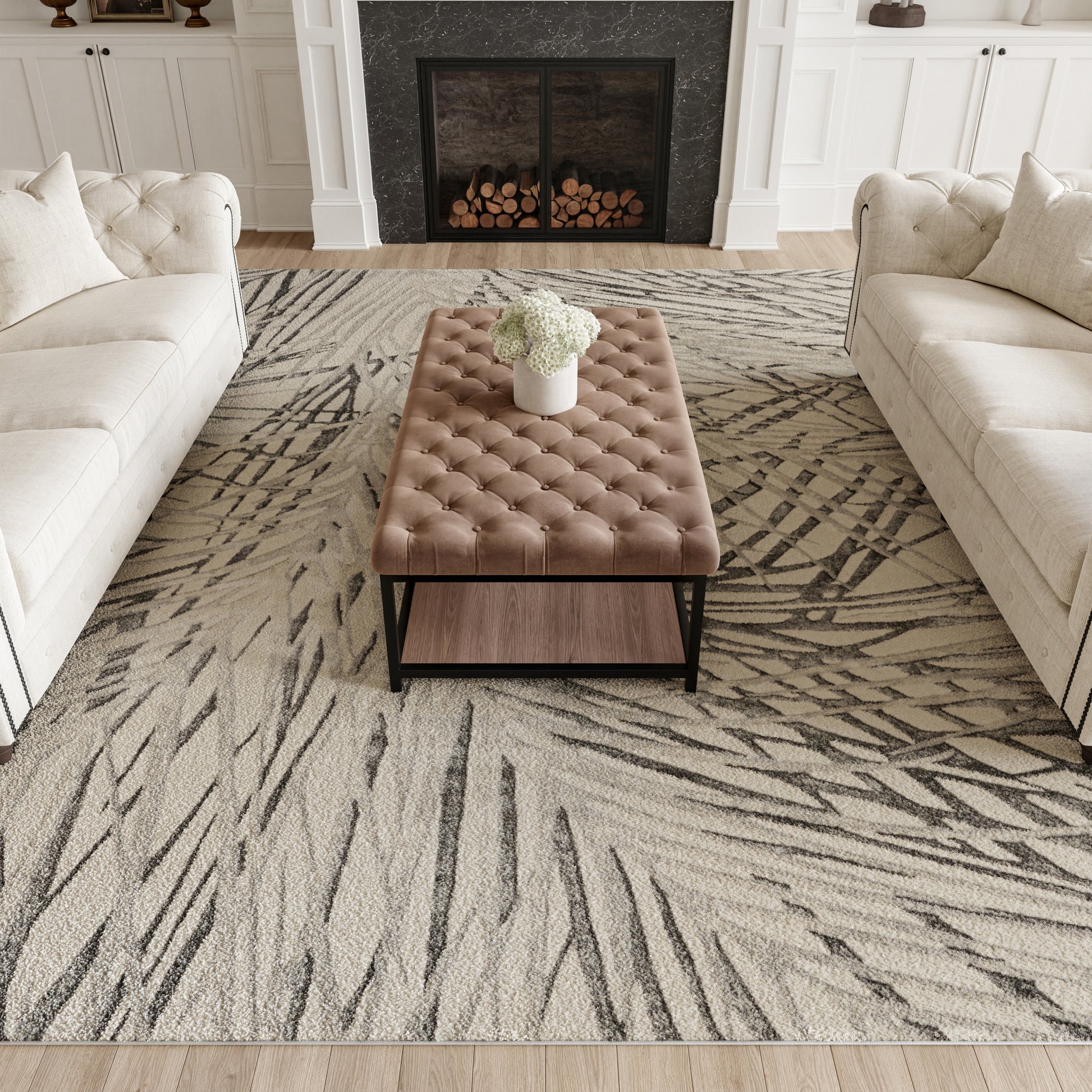 Nourison Home Rustic Textures  Ivory Grey  Contemporary