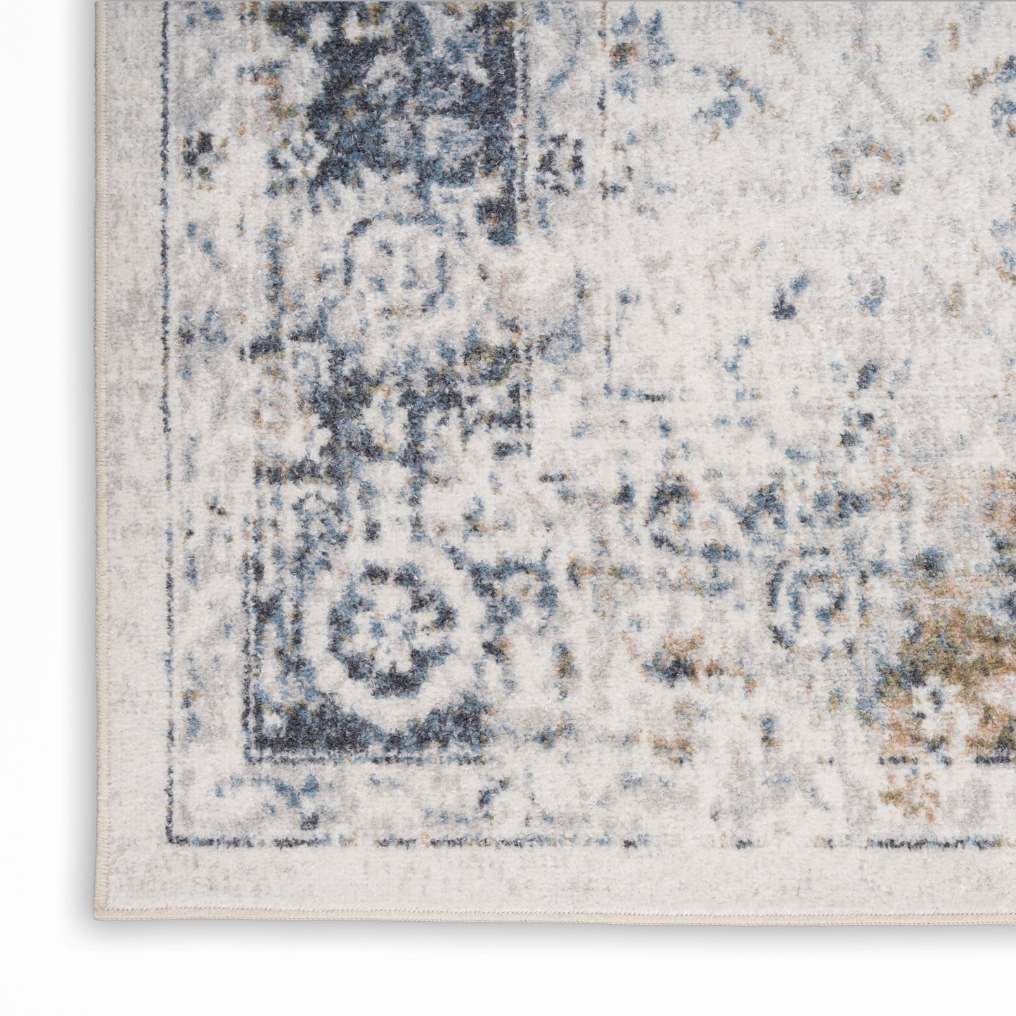 Nourison Home Astra Machine Washable  Ivory Blue  Traditional