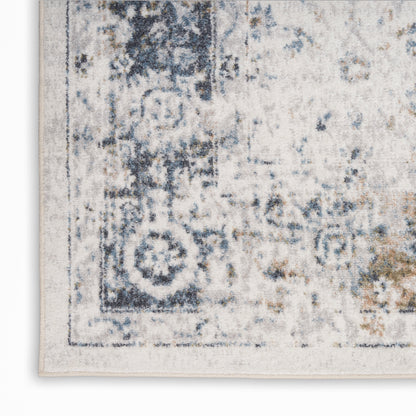 Nourison Home Astra Machine Washable  Ivory Blue  Traditional