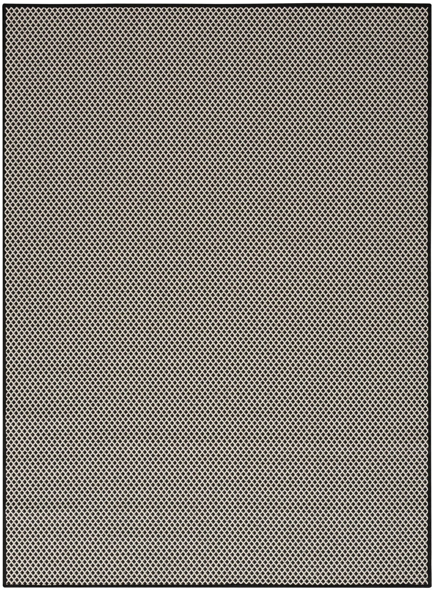 Nourison Home Courtyard COU01 Black White Contemporary Power-loomed Rug
