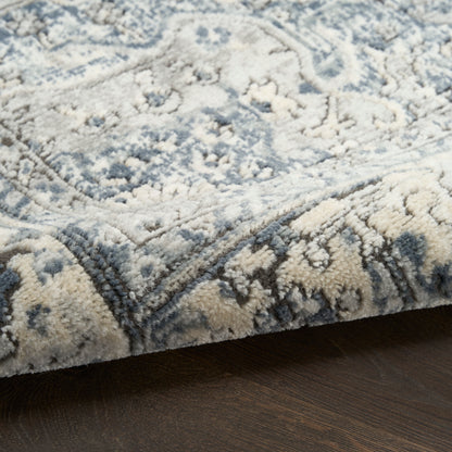 Nourison Home Quarry  Ivory Navy  Traditional